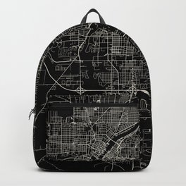 Rockford USA - Black and White City Map - Dark Aesthetic Backpack