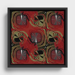 MidCentury Modern II red black ochre Framed Canvas
