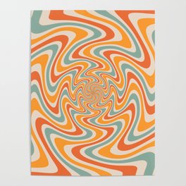 Retro Swirl 70s Poster