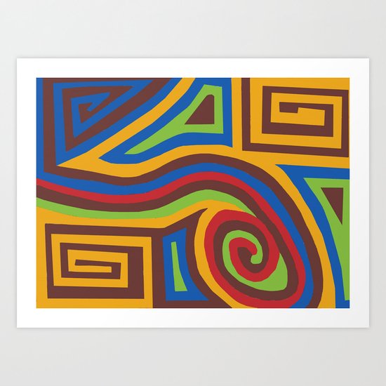 Red Swirl Art Print