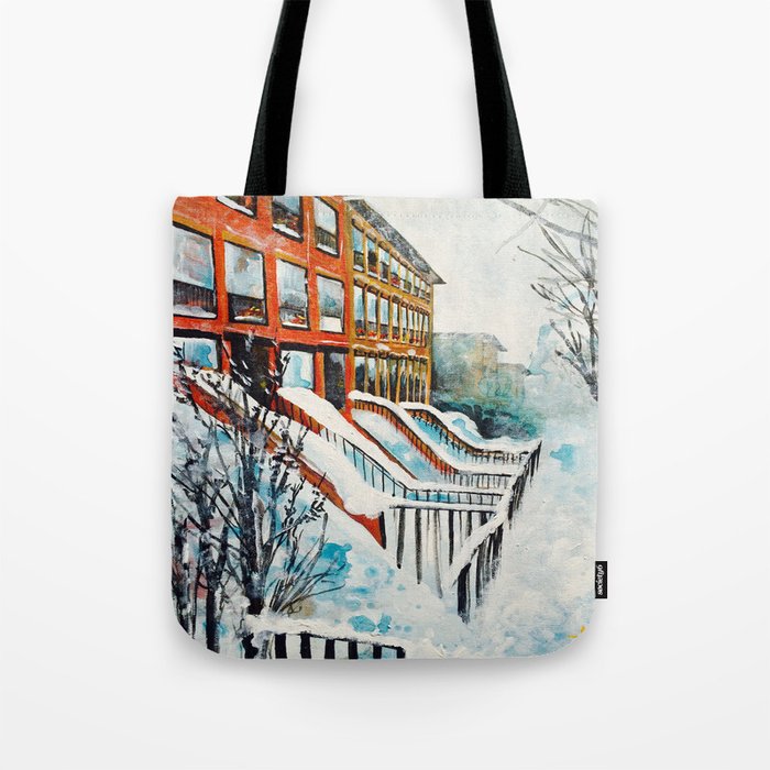Brooklyn New York In Snow Storm Tote Bag