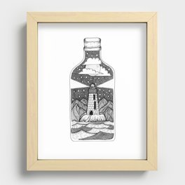 Lighthouse bottle Recessed Framed Print