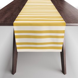 Natural Stripes Modern Minimalist Pattern Mustard  Table Runner