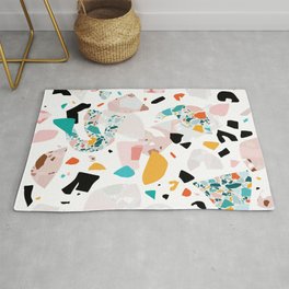 Mixed Mess I. / Collage, Terrazzo, Colorful Area & Throw Rug
