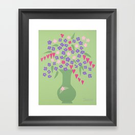 Bleeding Hearts (arts and crafts style) Framed Art Print
