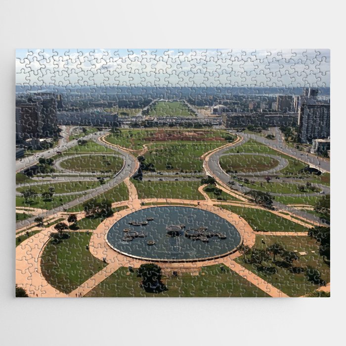 Brazil Photography - The Monumental Axis Avenue In Brasília Jigsaw Puzzle