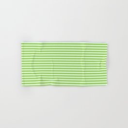 [ Thumbnail: Green and Light Cyan Colored Striped/Lined Pattern Hand & Bath Towel ]