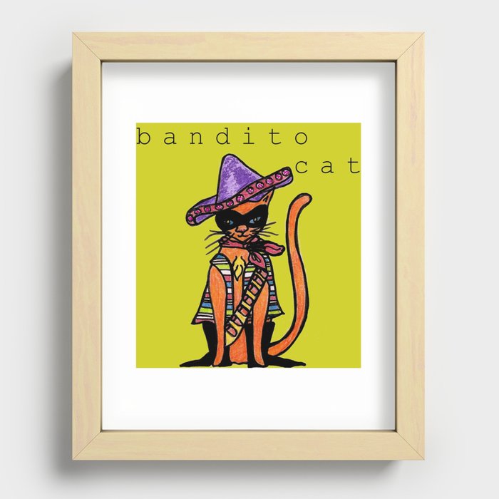 Bandito Cat Recessed Framed Print