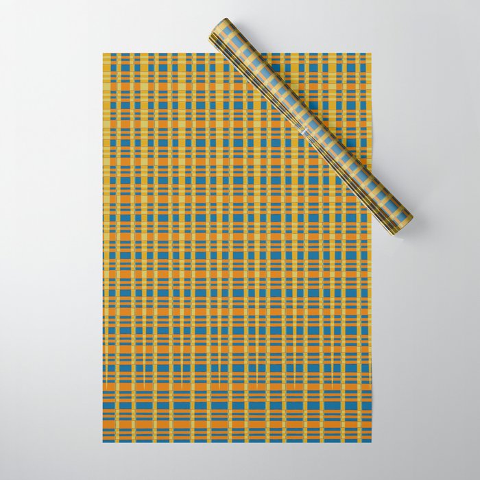 Yellow And Blue Plaid  Wrapping Paper