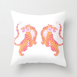 Pink Tiger Japanese Throw Pillow