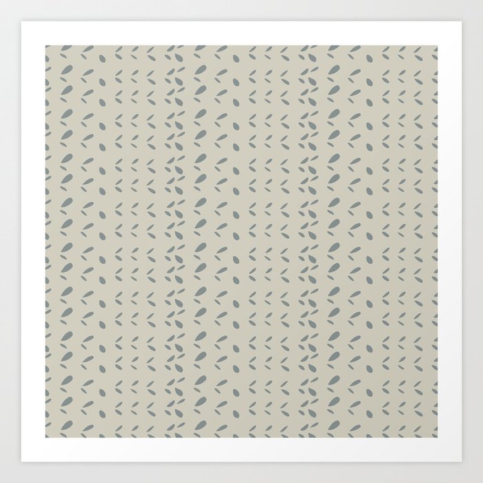 Modern abstract gray ivory hand painted brushstrokes pattern Art Print