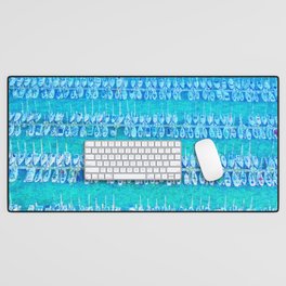 boating impressionism painted realistic ocean scene Desk Mat