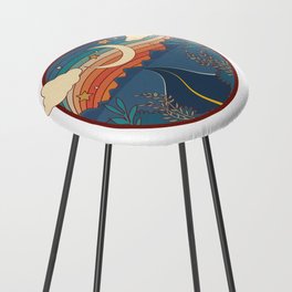 Retro Vintage Dream wild Moon child Counter Stool