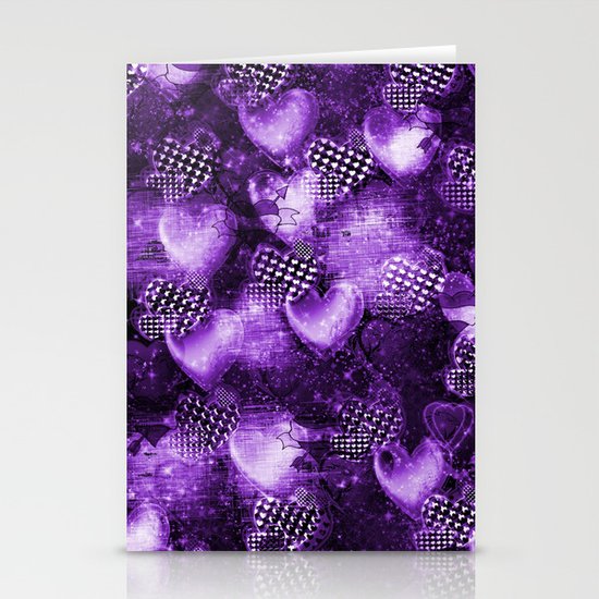 Light Bulb Hearts Series (purple) Stationery Cards