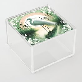 Whispers of Dusk: A Serene Egret Scene Acrylic Box