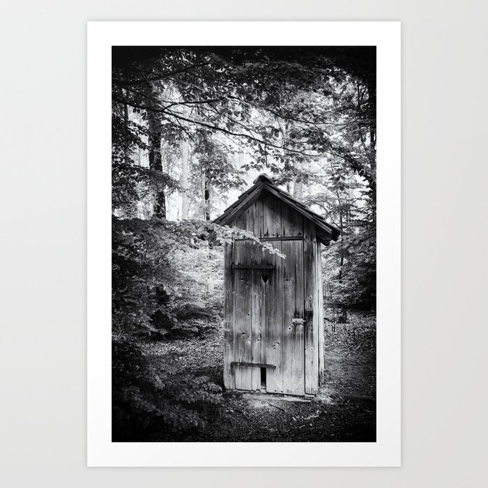 Outhouse in the forest Art Print