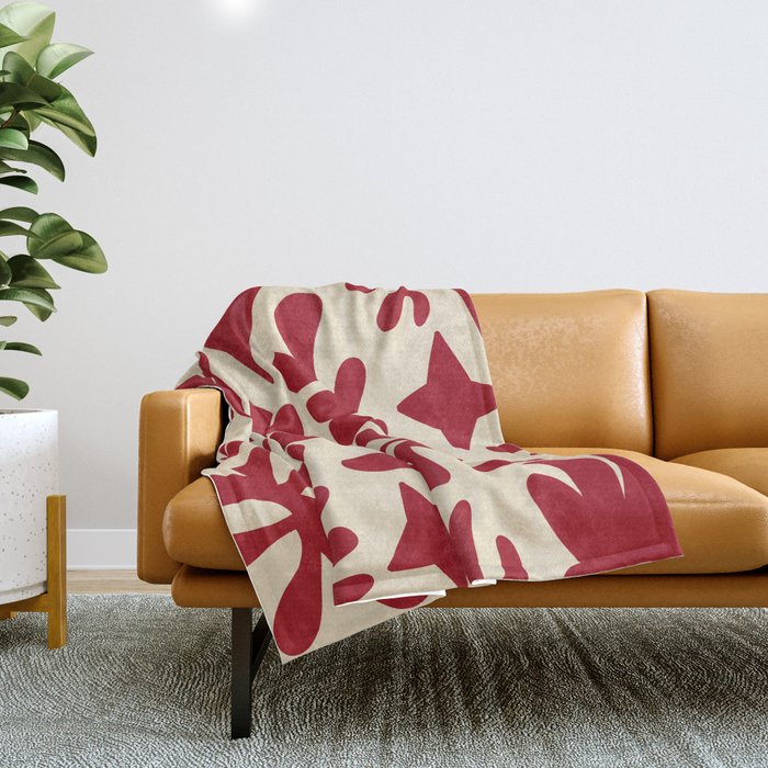 Matisse cutouts red Throw Blanket