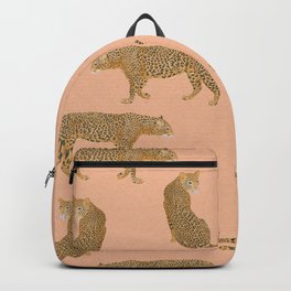 sunset leopards Backpack | Modern, Nature, Curated, Skin, Pop Art, Acrylic, Leopard, Retro, Watercolor, Blush 