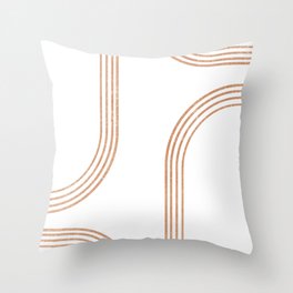 Mid Century Modern 1 - Geometrical Abstract - Minimal Print - Terracotta Abstract - Burnt Sienna Throw Pillow