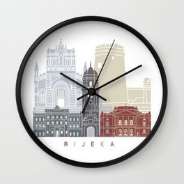 Rijeka skyline poster Wall Clock
