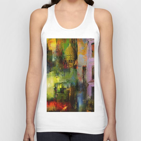 In a street of Paris Unisex Tank Top