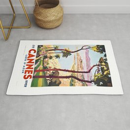 1938 France Cannes Cote D'Azur Travel Poster Rug | Vintagetravel, Affichecannes, Southoffrance, Frenchrailways, Publicites, Europeantravel, Frenchtravelposter, Cannes, Travelposter, Sttropez 