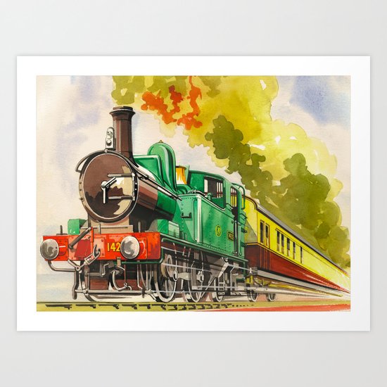 Steam Train Indi British Railway Locomotive Poster Travel Holiday Picture Tracks 