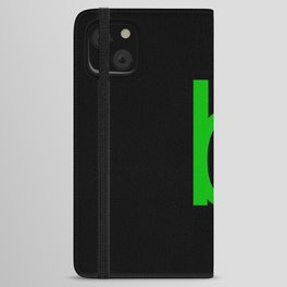 LETTER b (GREEN-BLACK) iPhone Wallet Case