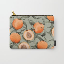 Botanical Peaches Carry-All Pouch | Kitchen, Drawing, Botanical, Vegetarian, Leaf, Nectarine, Rose, Fruit, Botanicals, Dinner 