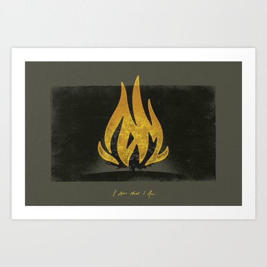 Moses and the Burning Bush (By Chaz Russo) Art Print