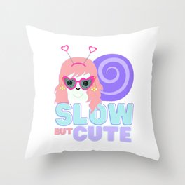 Slow But Cute Throw Pillow