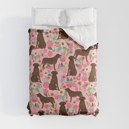Chocolate Labrador Retriever dog floral gifts must haves chocolate lab lover Comforter