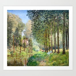 Alfred Sisley - Rest along the Stream, Edge of the Wood Art Print
