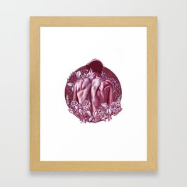 Shirtless gu with flowers background Framed Art Print