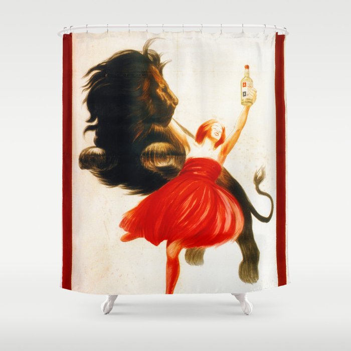 Vintage poster french king Anis Azed Shower Curtain