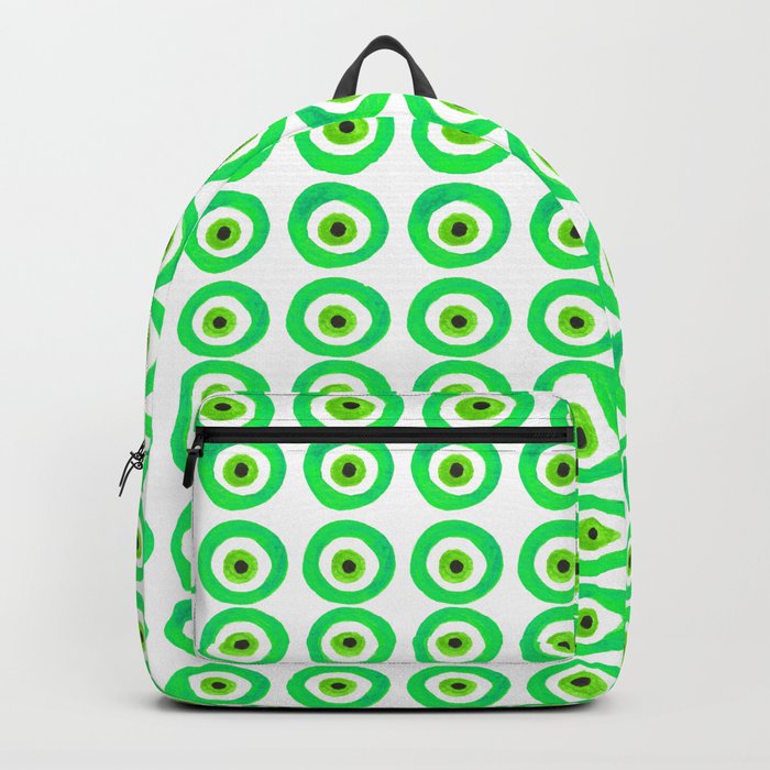 Evil Eye Amulet Talisman in Green Backpack