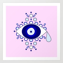 Watch Out Art Print | Umemages, Eye, Watch, Protection, Out, Blueeye, Green, Goodluck, Evilblueeye, Pink 