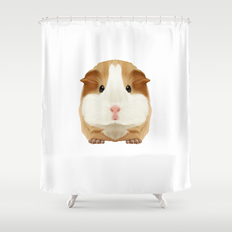Wheek Gift Idea Shower Curtain, Guinea Pig Shower Curtain
