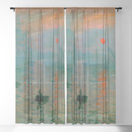 Impression Sunrise by Claude Monet Sheer Curtain