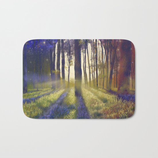 moonlight forest landscape Bath Mat