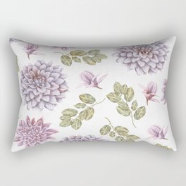 Lavender Rose Garden Floral Pattern Rectangular Pillow
