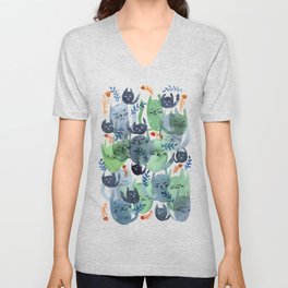 A Quiet Cacophony of Cats V Neck T Shirt