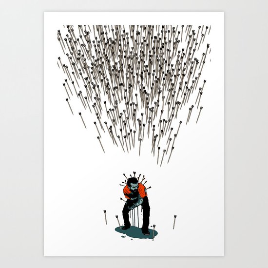 Stop Wasting Arrows And Aim For Its Head, You Damn Fools! V2 Art Print