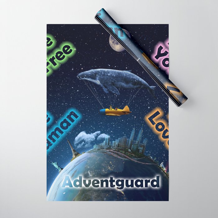 Advent Guard Earth Tranquil Whale Aspect Wrapping Paper