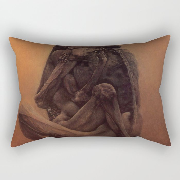 Untitled (Lovers), by Zdzisław Beksiński Rectangular Pillow