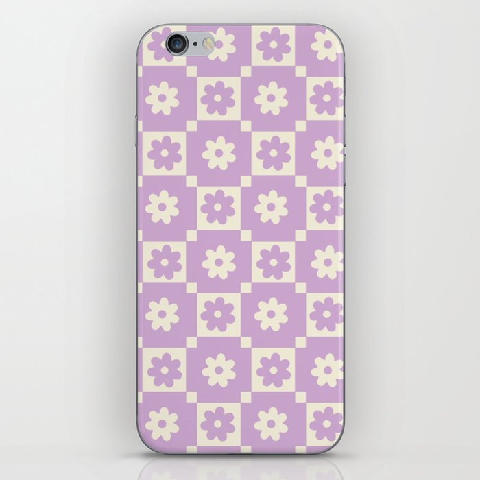 Checkered Daisy - Lavendar iPhone Skin