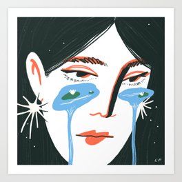 Water Lily Tears #2 Art Print