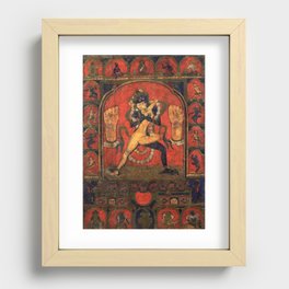 Tibetan Himalayan Bon Deity Thangka Recessed Framed Print