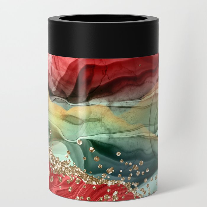 Christmas Glitter Agate Texture 04 Can Cooler