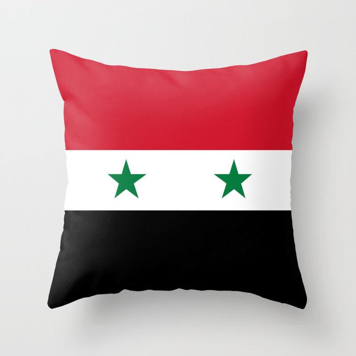 Syrian flag - may PEACE prevail Throw Pillow